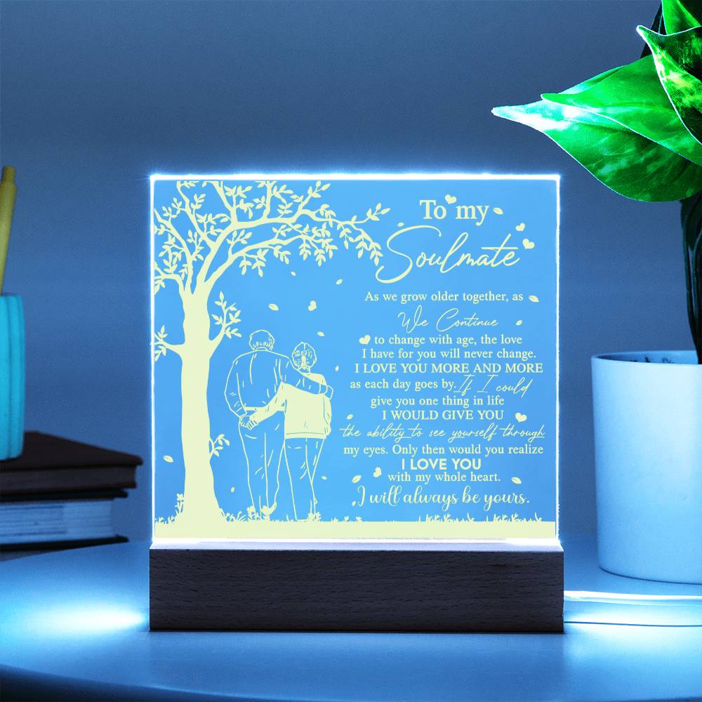 Grow Old Together- Acrylic Square Plaque- Anniversary Gift