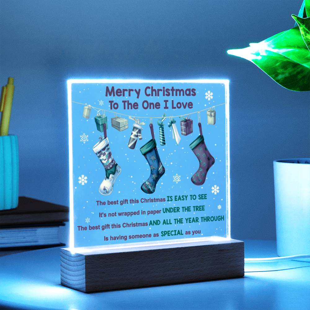 The Best Gift This Christmas-  Christmas gift for someone you love-  Acrylic square plaque.