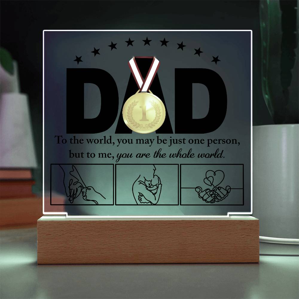 Square Acrylic Plaque Gift For Dad, Gift for Father, Birthday Gift, Father's Day Gift