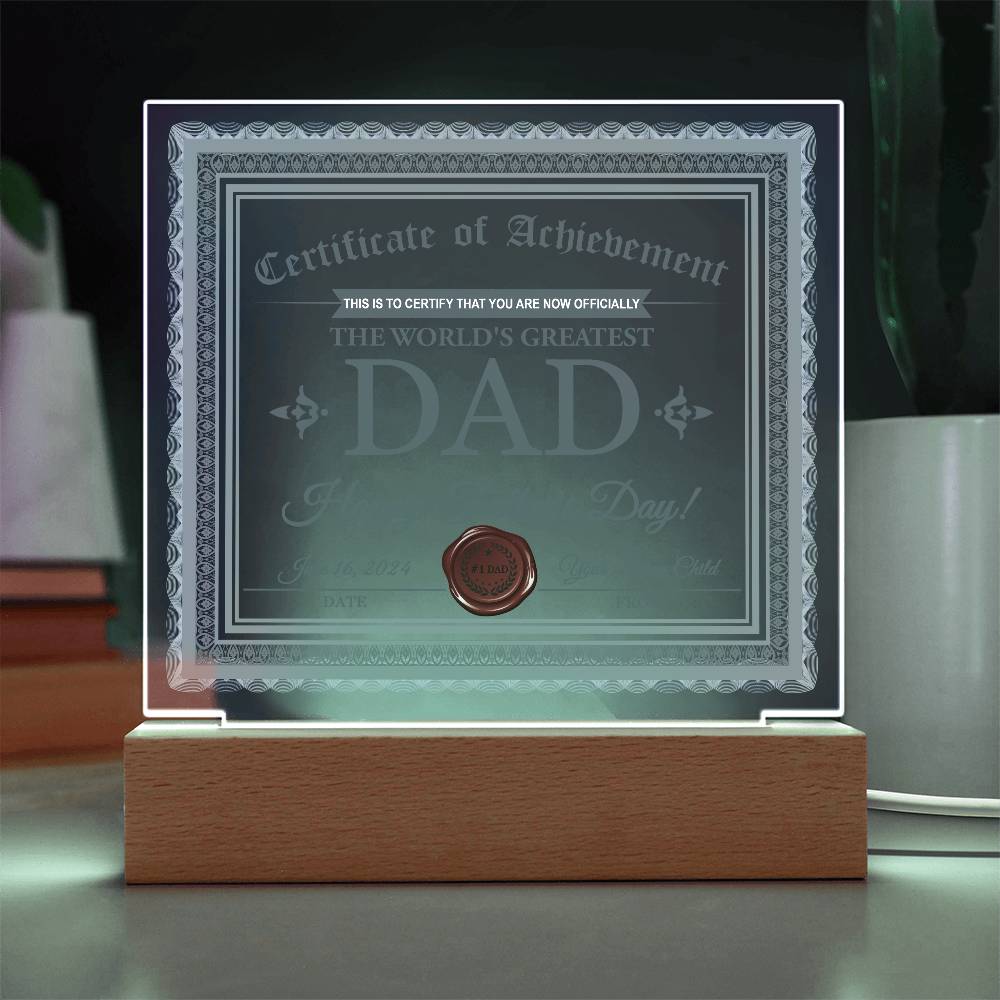 Square Acrylic Plaque Gift for Dad, Gift for Father, Father's Day Gift