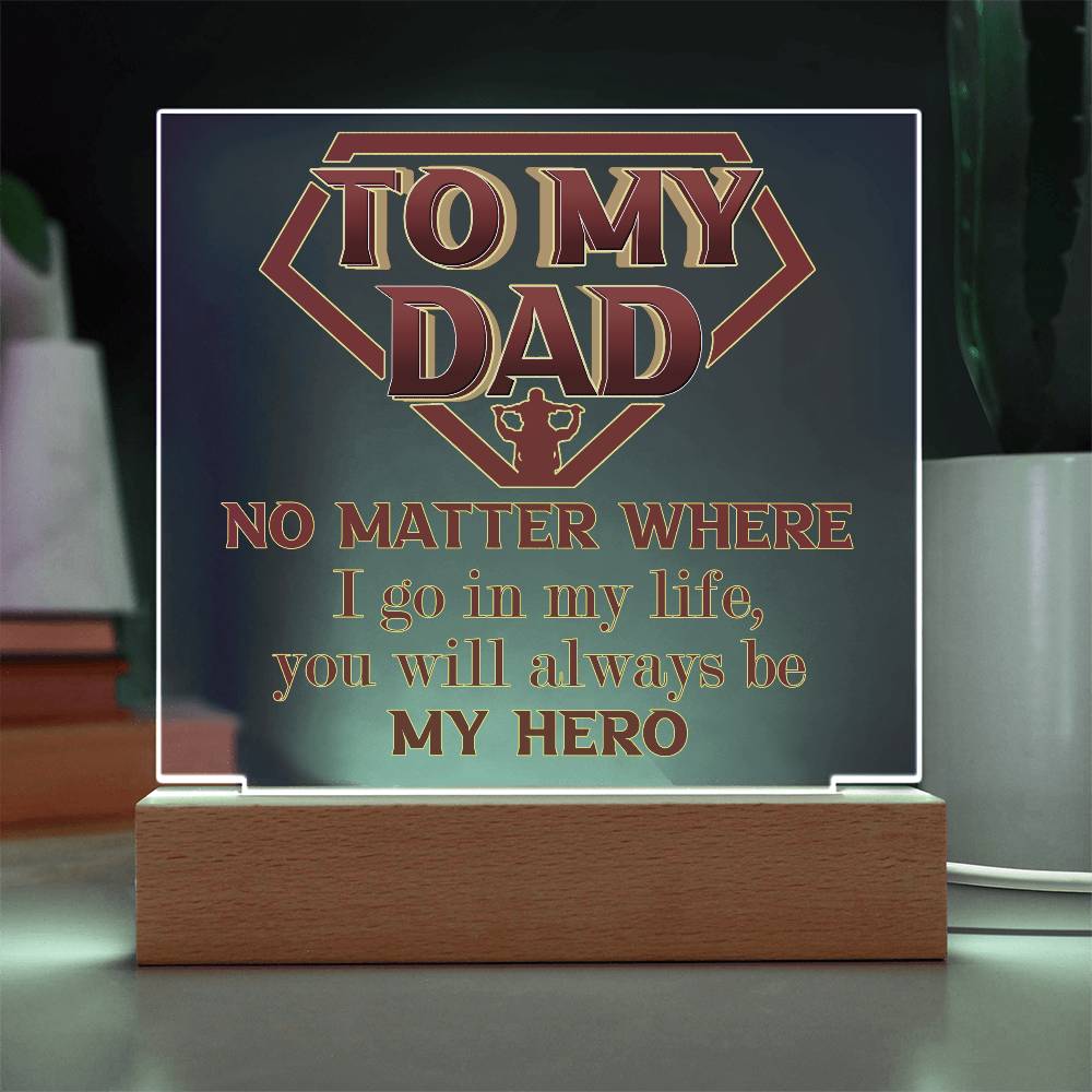 Printed Square Acrylic Plaque Gift for Dad, Gift For Father, Birthday Gift, Father's Day Gift