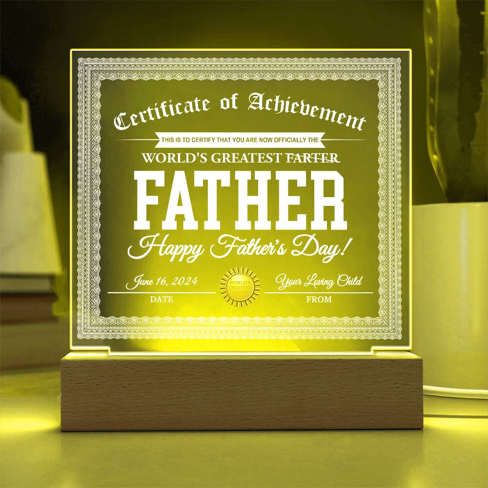 Printed Square  Acrylic Gift For Dad, Gift For Father, Father's Day Gift