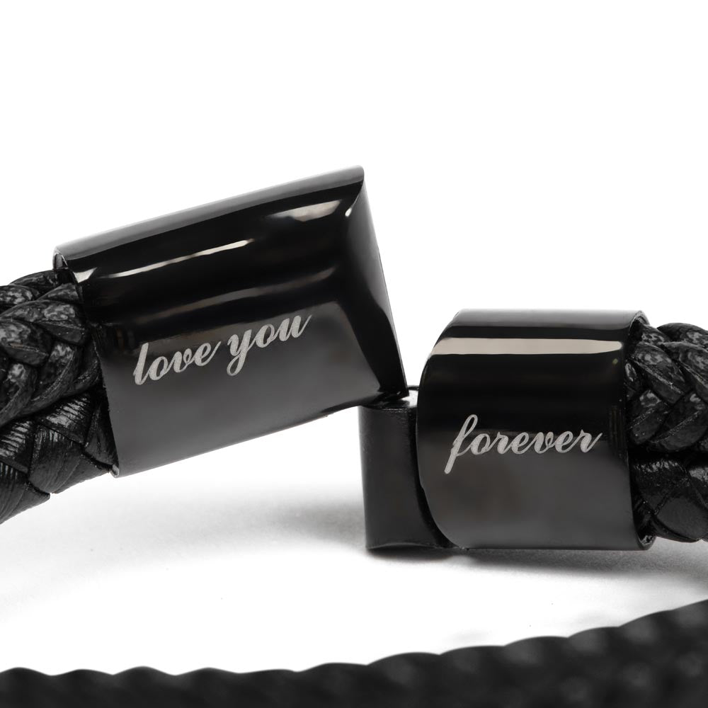 Love You Forever Vegan Leather Bracelet, Gift for Daddy to be, Gift for Father to be,Birthday  Gift, Father's Day Gift