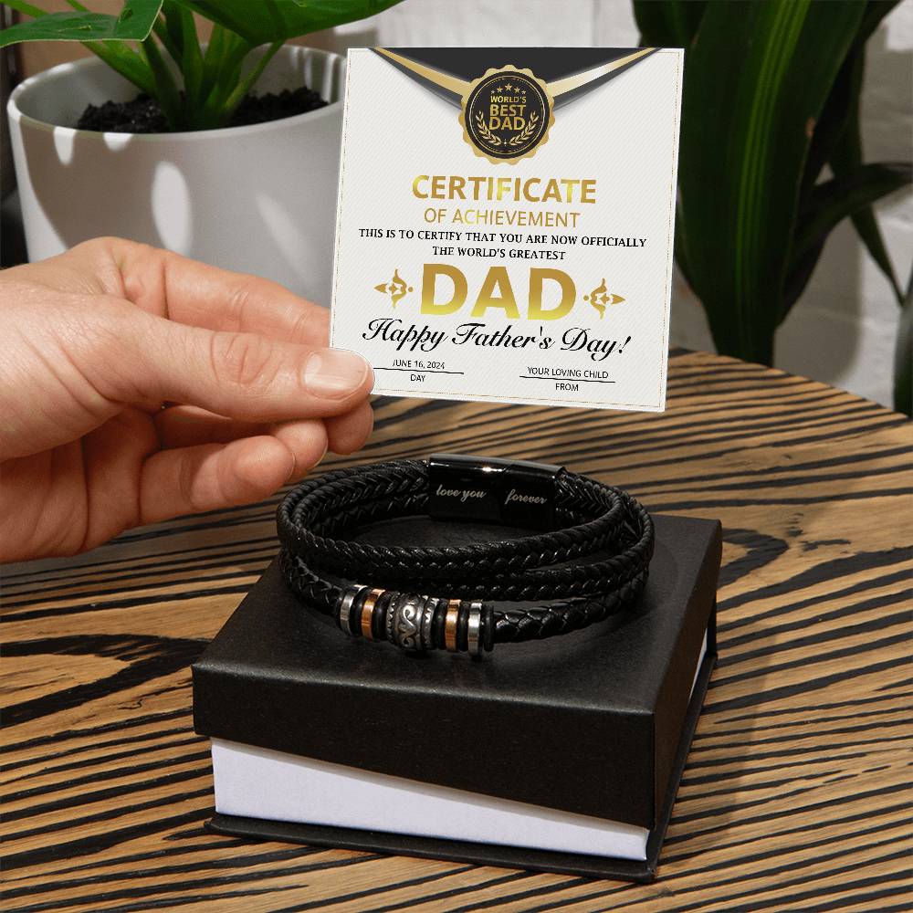 Vegan Leather Bracelet, Gift For dad, Gift for Father, Father's Day Gift