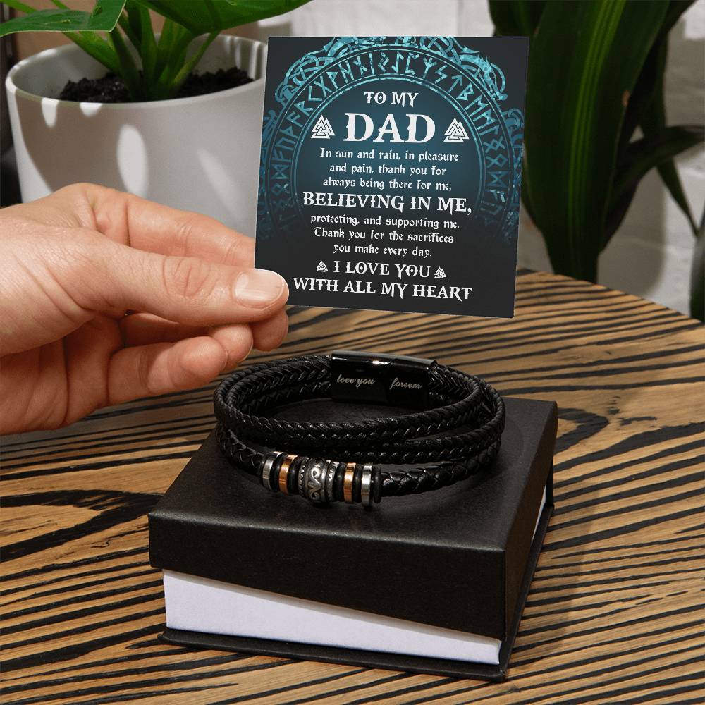 Vegan Leather Bracelet Gift For Dad, Gift for Father, Birthday Gift, Father's Day Gift