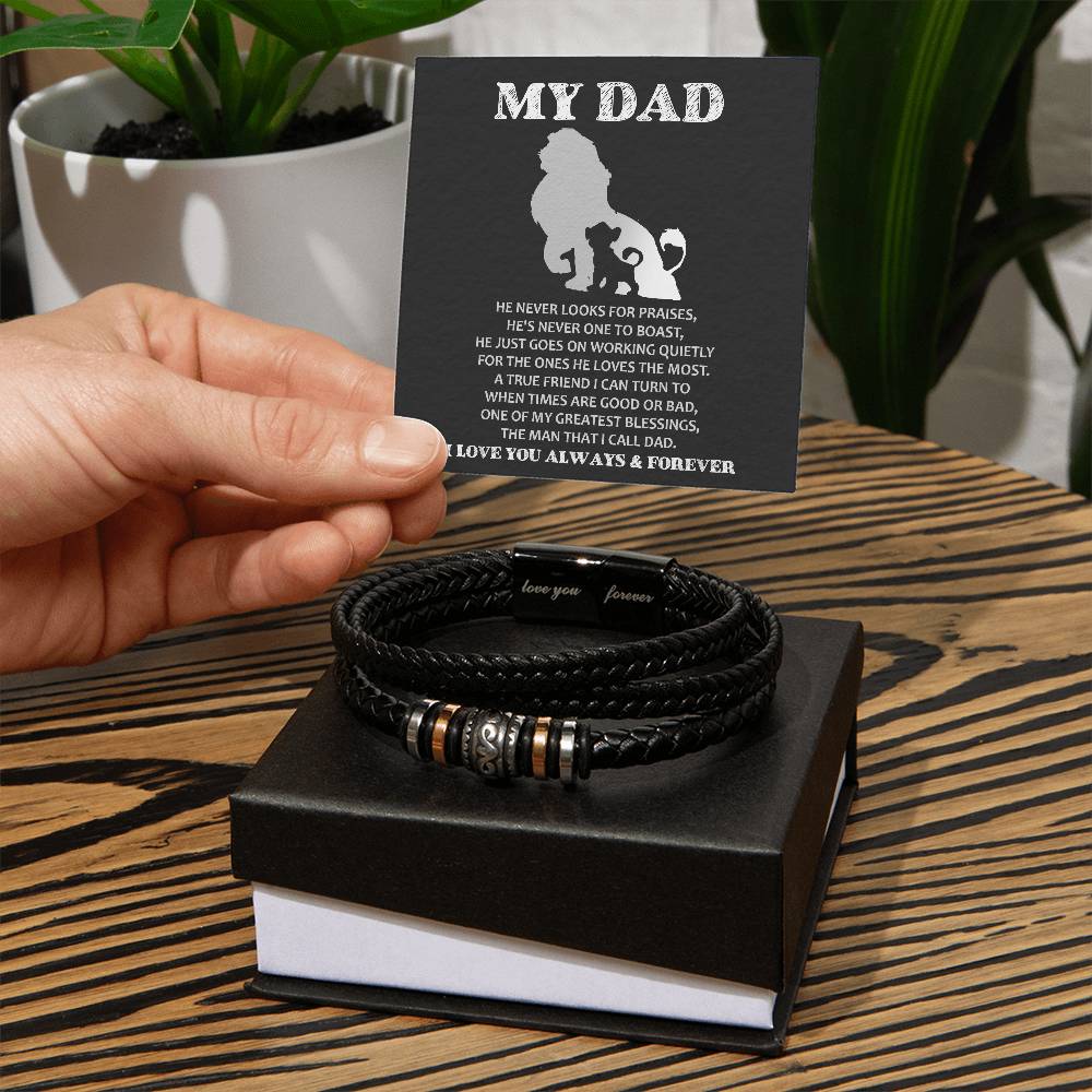 Vegan Leather Bracelet, Gift For dad, Gift for Father, Father's Day Gift