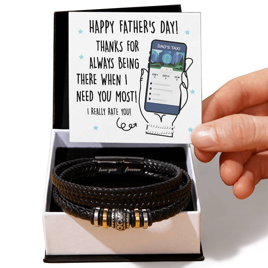 Love You Forever Leather Bracelet, Gift for Dad, Gift For Father's Day