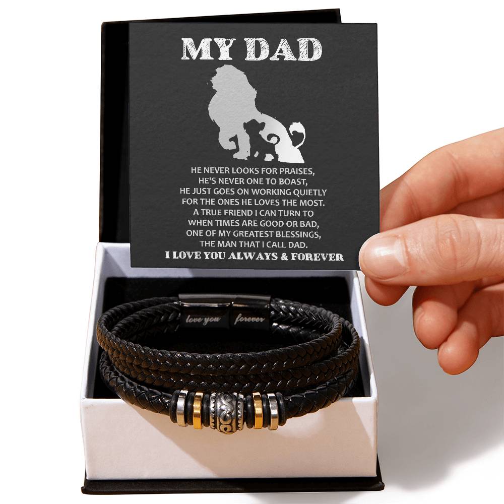 Vegan Leather Bracelet, Gift For dad, Gift for Father, Father's Day Gift