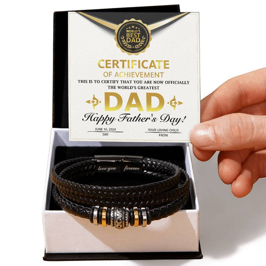 Vegan Leather Bracelet, Gift For dad, Gift for Father, Father's Day Gift