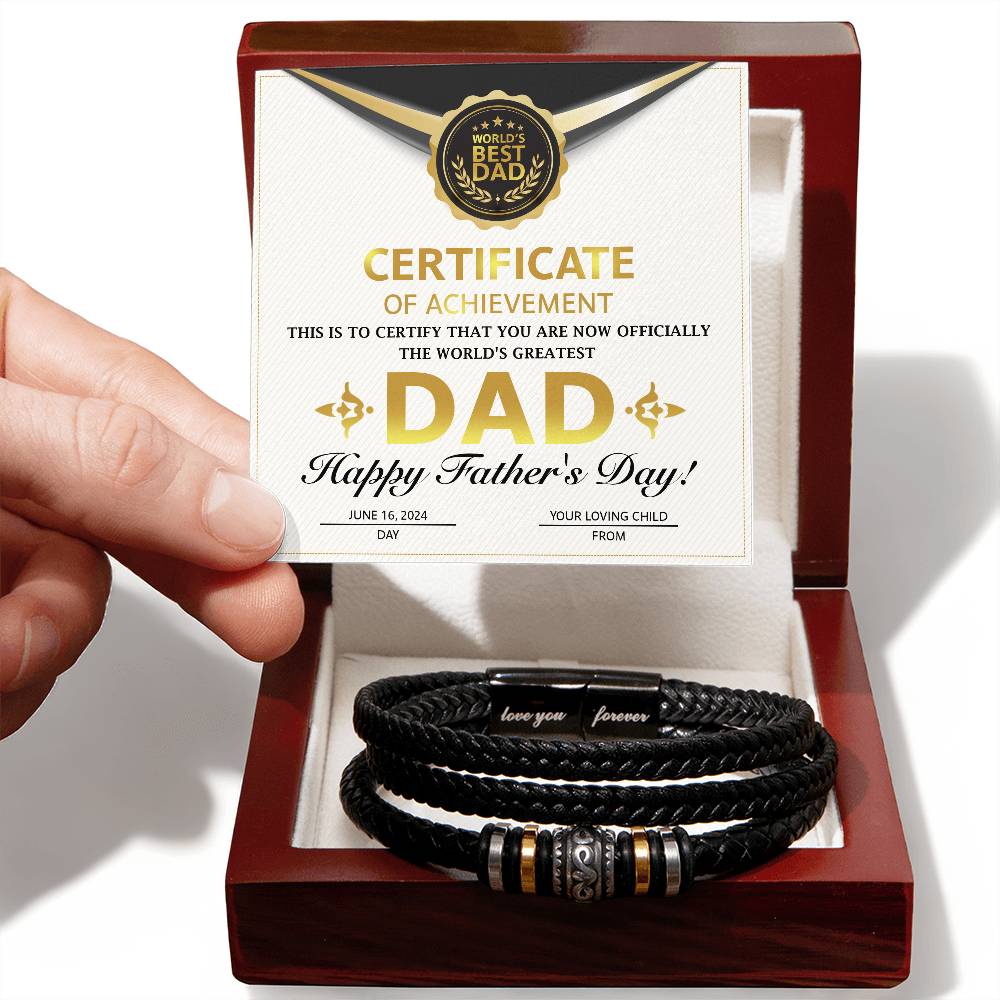 Vegan Leather Bracelet, Gift For dad, Gift for Father, Father's Day Gift