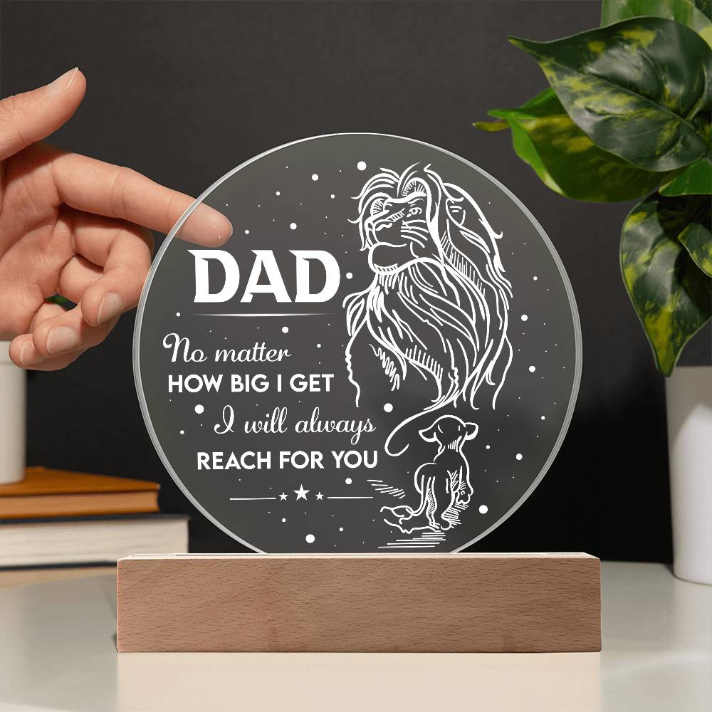 Printed Circle Acrylic Plaque Gift for Dad, Gift for Father , Birthday Gift, Father's Day Gift