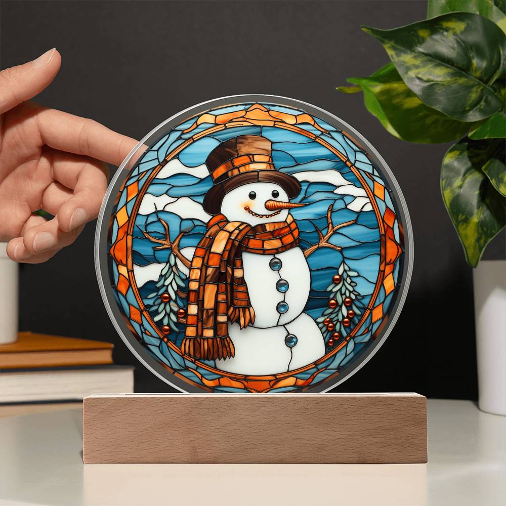 Stained Glass Frosty- Acrylic Circle Plaque