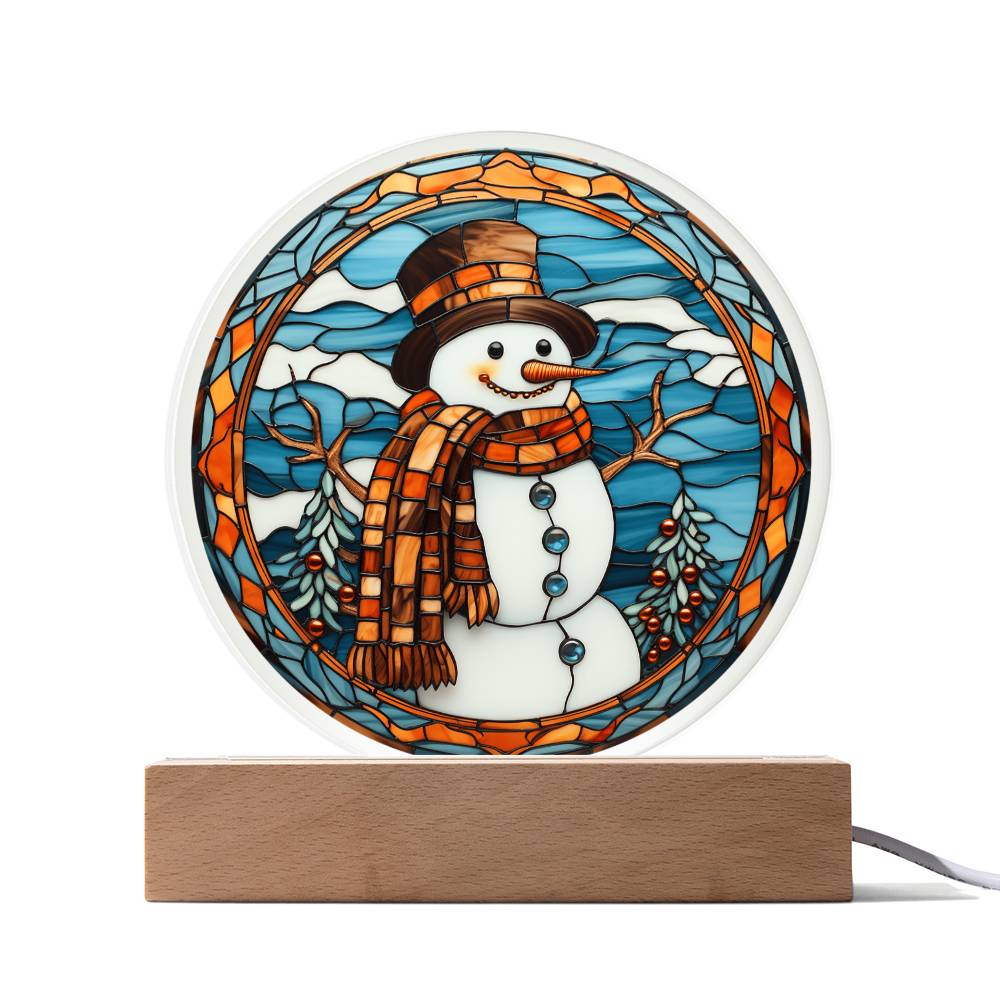 Stained Glass Frosty- Acrylic Circle Plaque