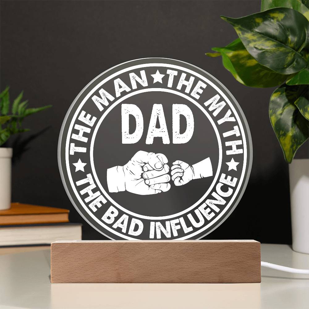 Printed Circle Acrylic Plaque, Gift for Father, Gift for Dad, Birthday Gift