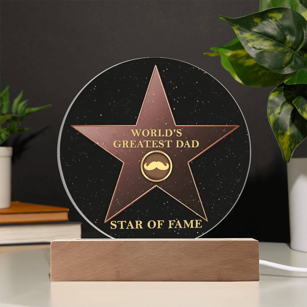 Printed Circle Acrylic Plaque Gift for Dad, Gift for Father, Birthday Gift, Father's Day Gift