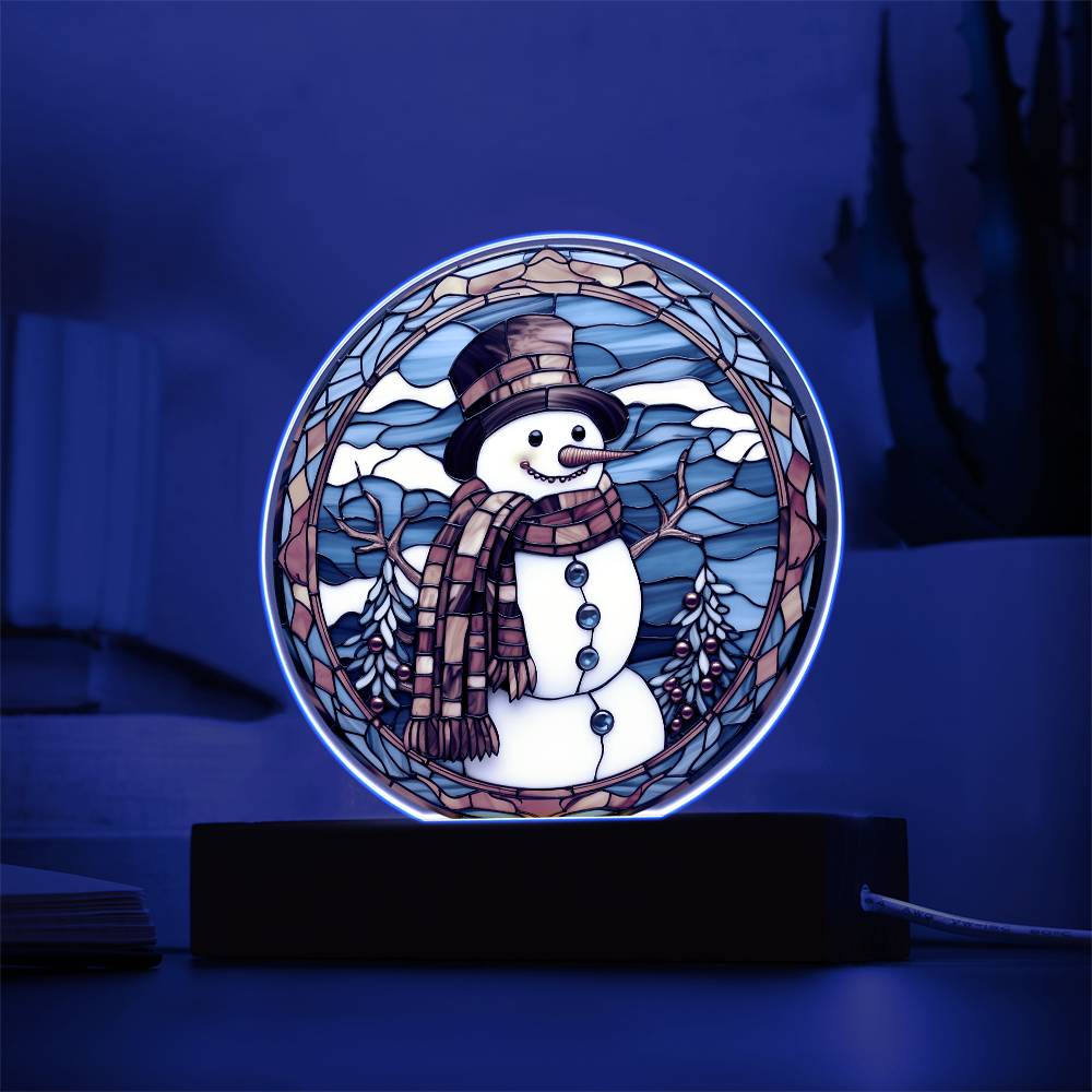 Stained Glass Frosty- Acrylic Circle Plaque