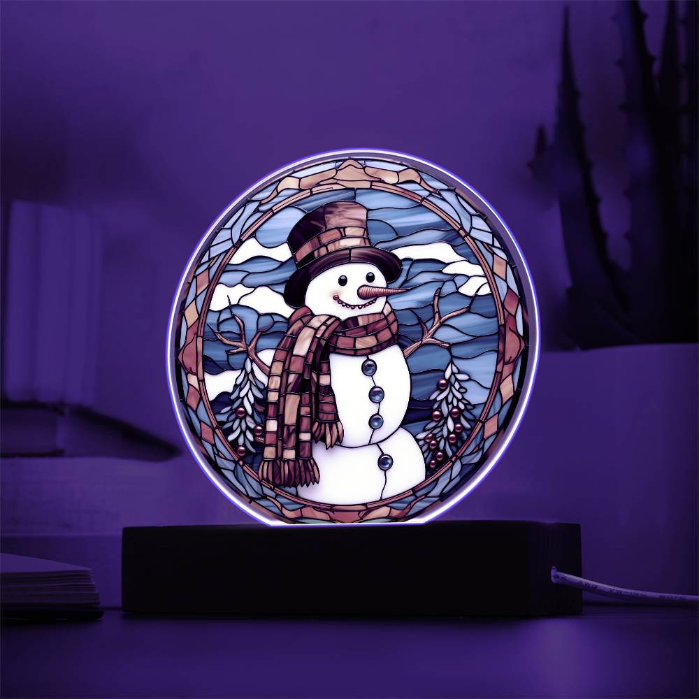 Stained Glass Frosty- Acrylic Circle Plaque