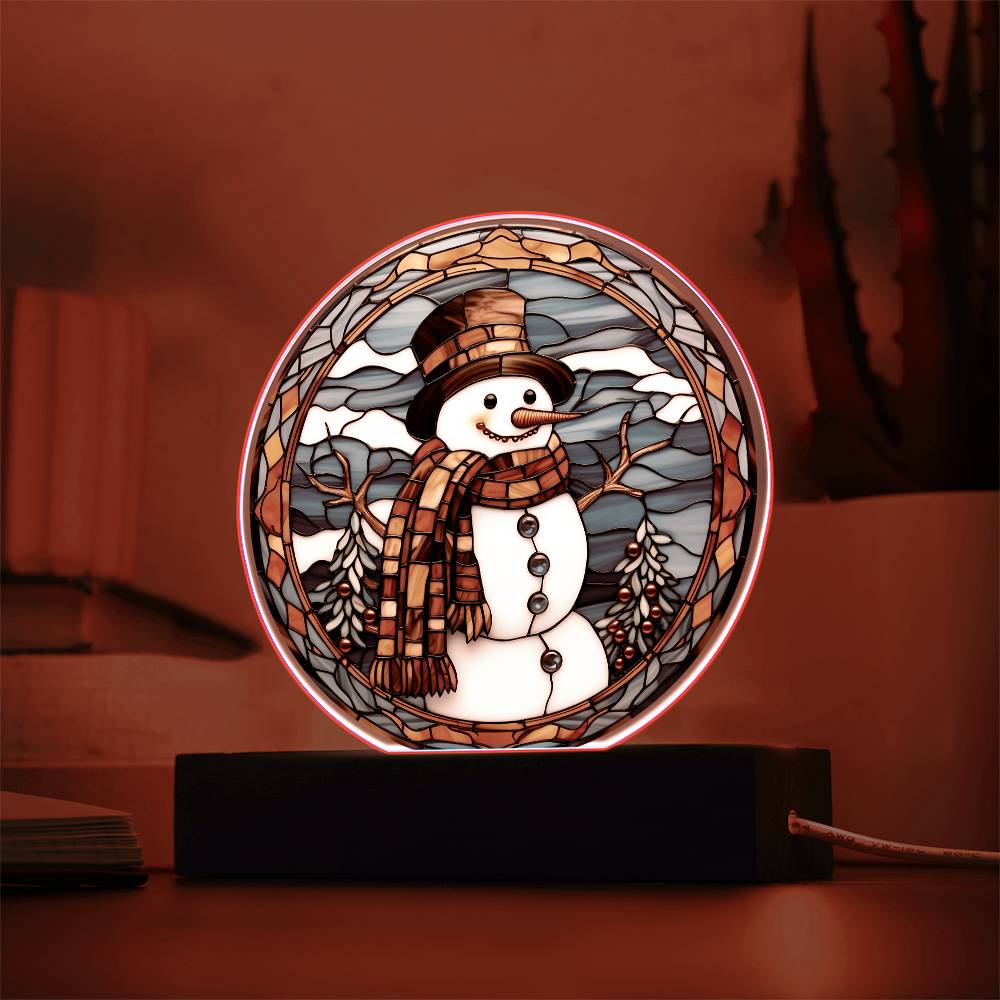 Stained Glass Frosty- Acrylic Circle Plaque