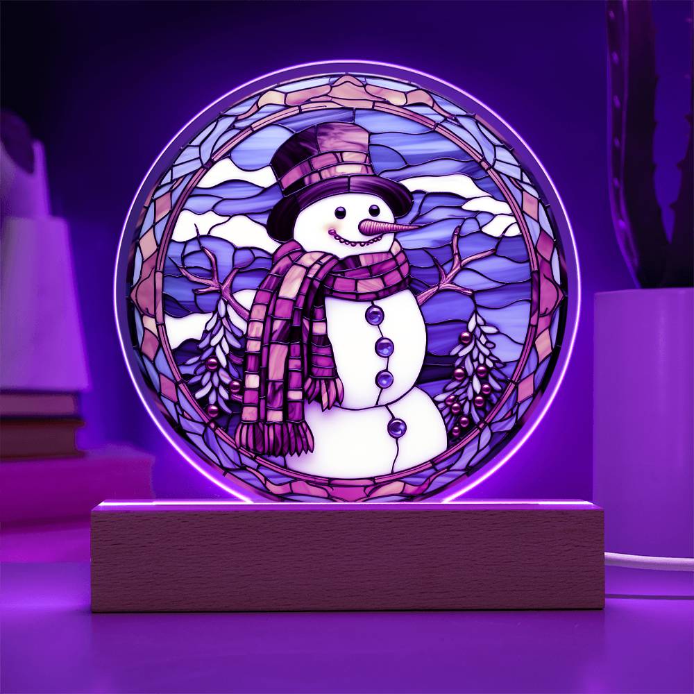 Stained Glass Frosty- Acrylic Circle Plaque