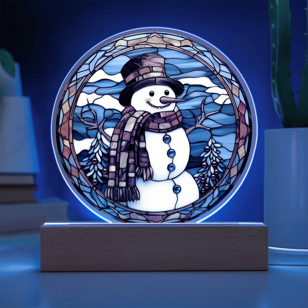 Stained Glass Frosty- Acrylic Circle Plaque