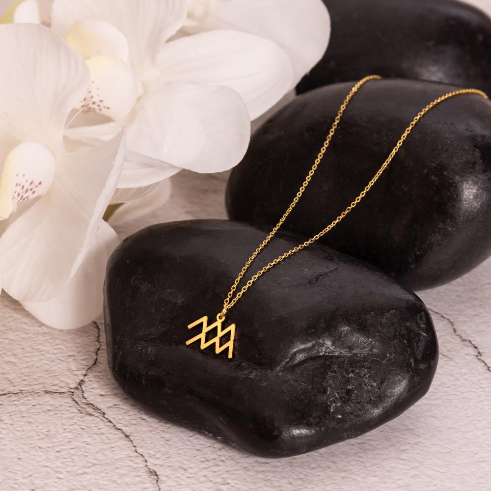 Aquarius- Zodiac Symbol Necklace