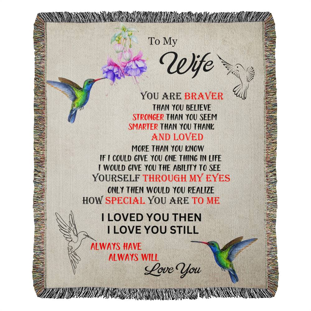 Flight of Love: A Personalized Heirloom Woven Blanket for the Extraordinary Woman You Love, Gift For Wife