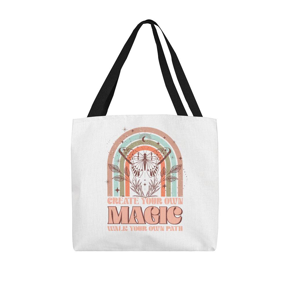 Classic Tote Bag with Retro Design - Craft Your Own Magic on the Path of Style! Gift For Daughter, Gift For Mom, Birthday Gift,