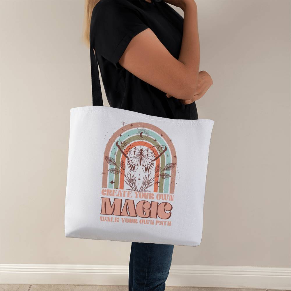 Classic Tote Bag with Retro Design - Craft Your Own Magic on the Path of Style! Gift For Daughter, Gift For Mom, Birthday Gift,