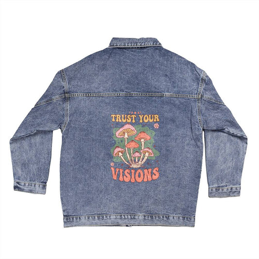 Oversized Denim Jacket , gift for mom, gift for soulmate , gift for daughter, birthday gift