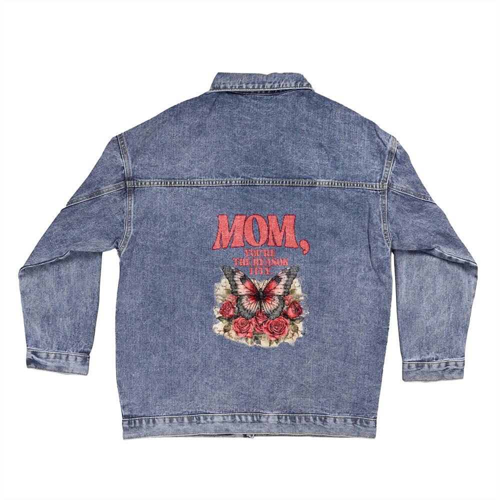 Oversized Women Denim Jacket gift for mom, birthday gift, Mother's Day Gift