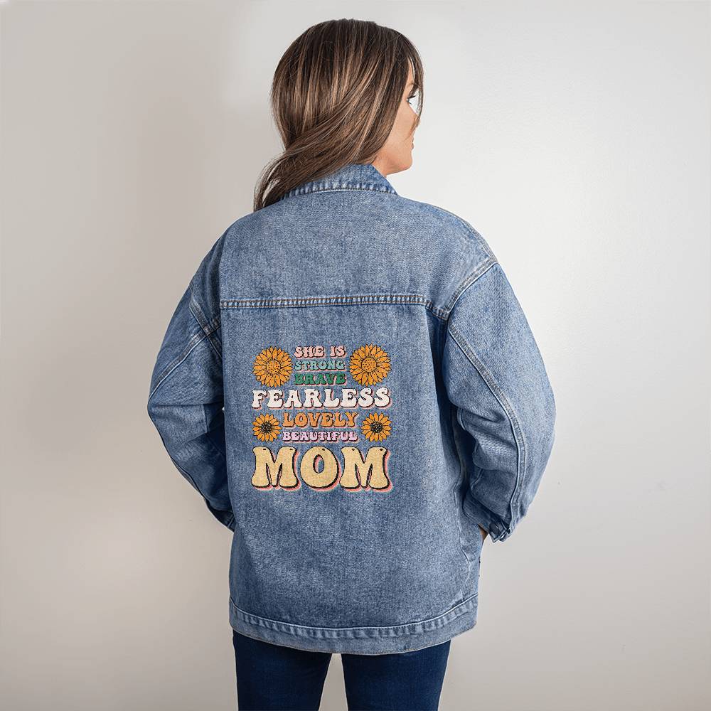 Oversized Custom Women's Denim Jacket, gift for mom, Mother's Day gift