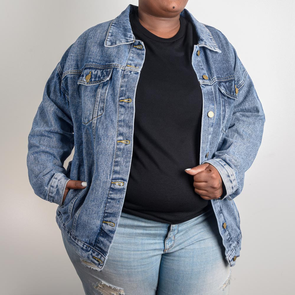 Oversized Denim Jacket, Perfect Birthday Surprise, Perfect gift  for mom