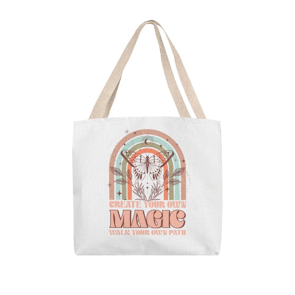 Classic Tote Bag with Retro Design - Craft Your Own Magic on the Path of Style! Gift For Daughter, Gift For Mom, Birthday Gift,