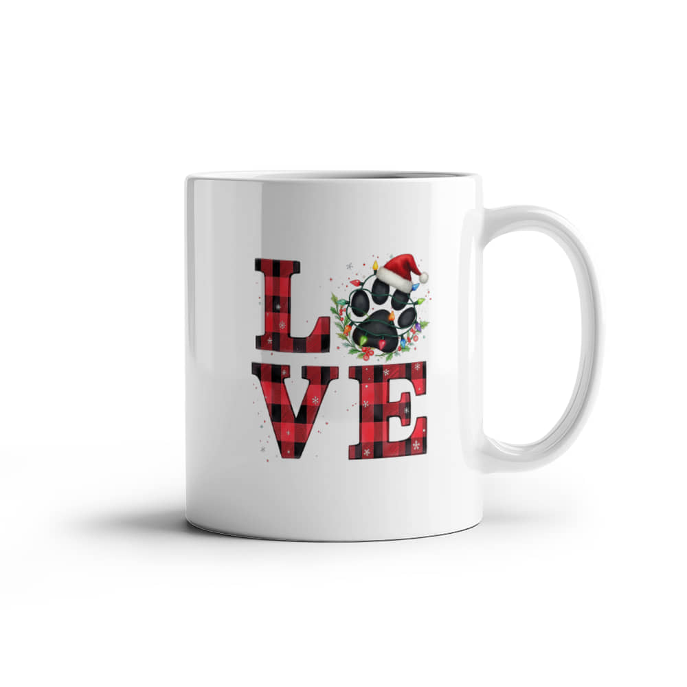 Christmas Paw Ceramic Mug: Cozy & Festive Design, Gift for Pet Lovers