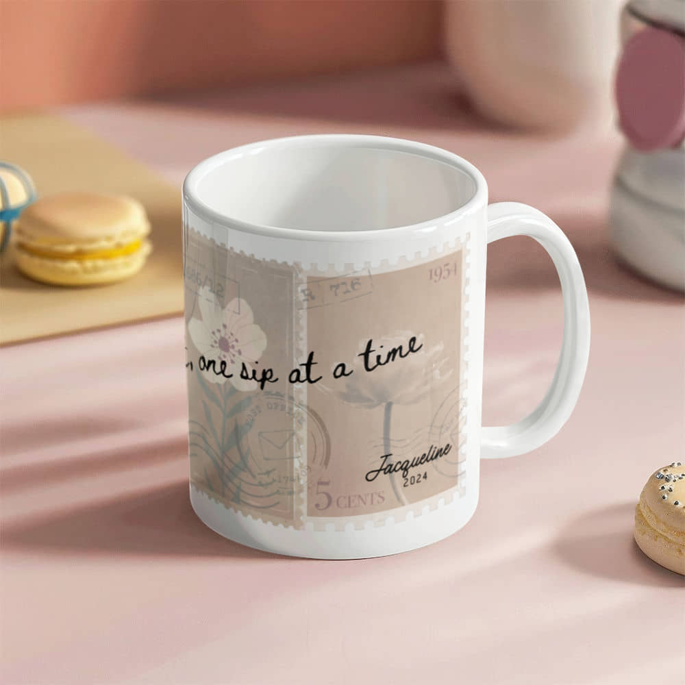 Parisian Charm: Vintage-Inspired Ceramic Coffee Mug