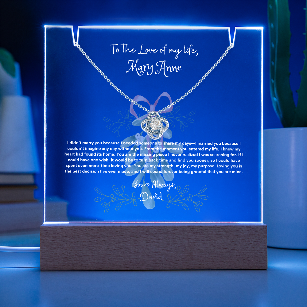 Keepsake Acrylic & Necklace Bundle – Celebrate Love and Memories, Unique Gift for Wife, Soulmate for all  Occasions.