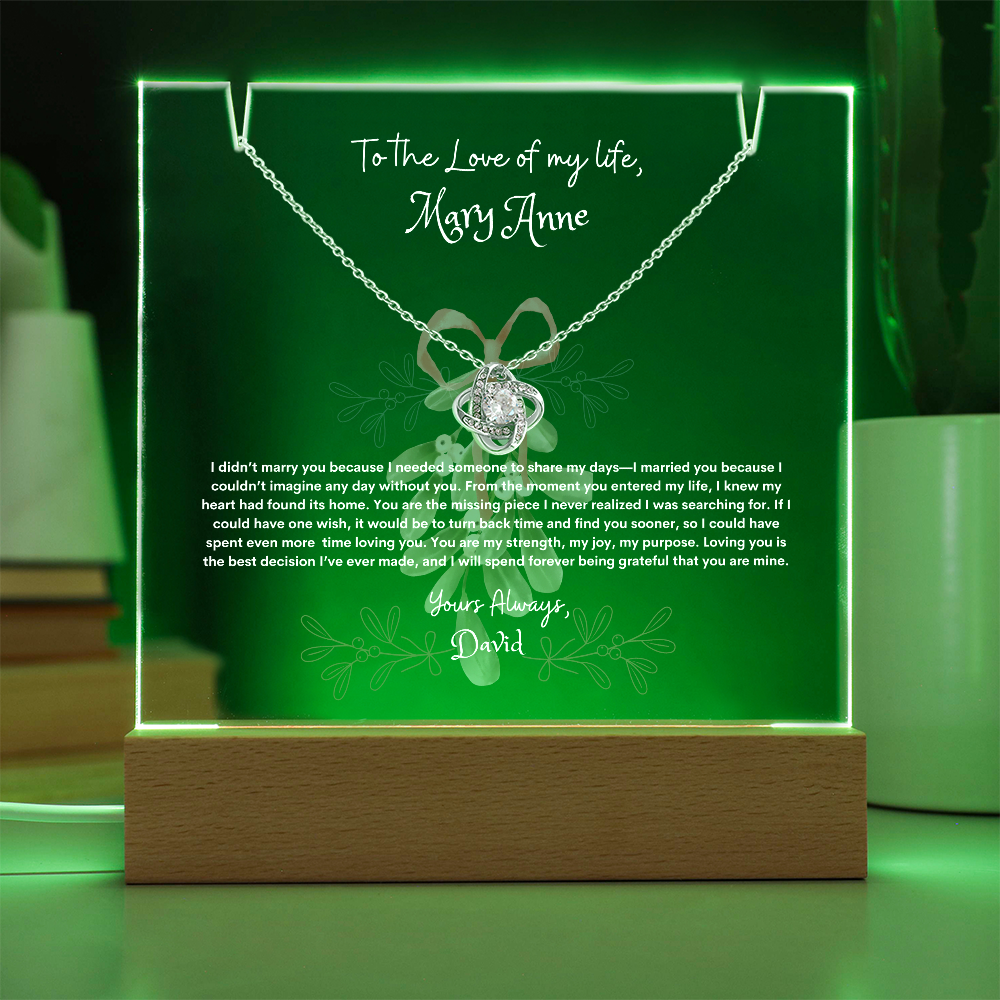 Keepsake Acrylic & Necklace Bundle – Celebrate Love and Memories, Unique Gift for Wife, Soulmate for all  Occasions.