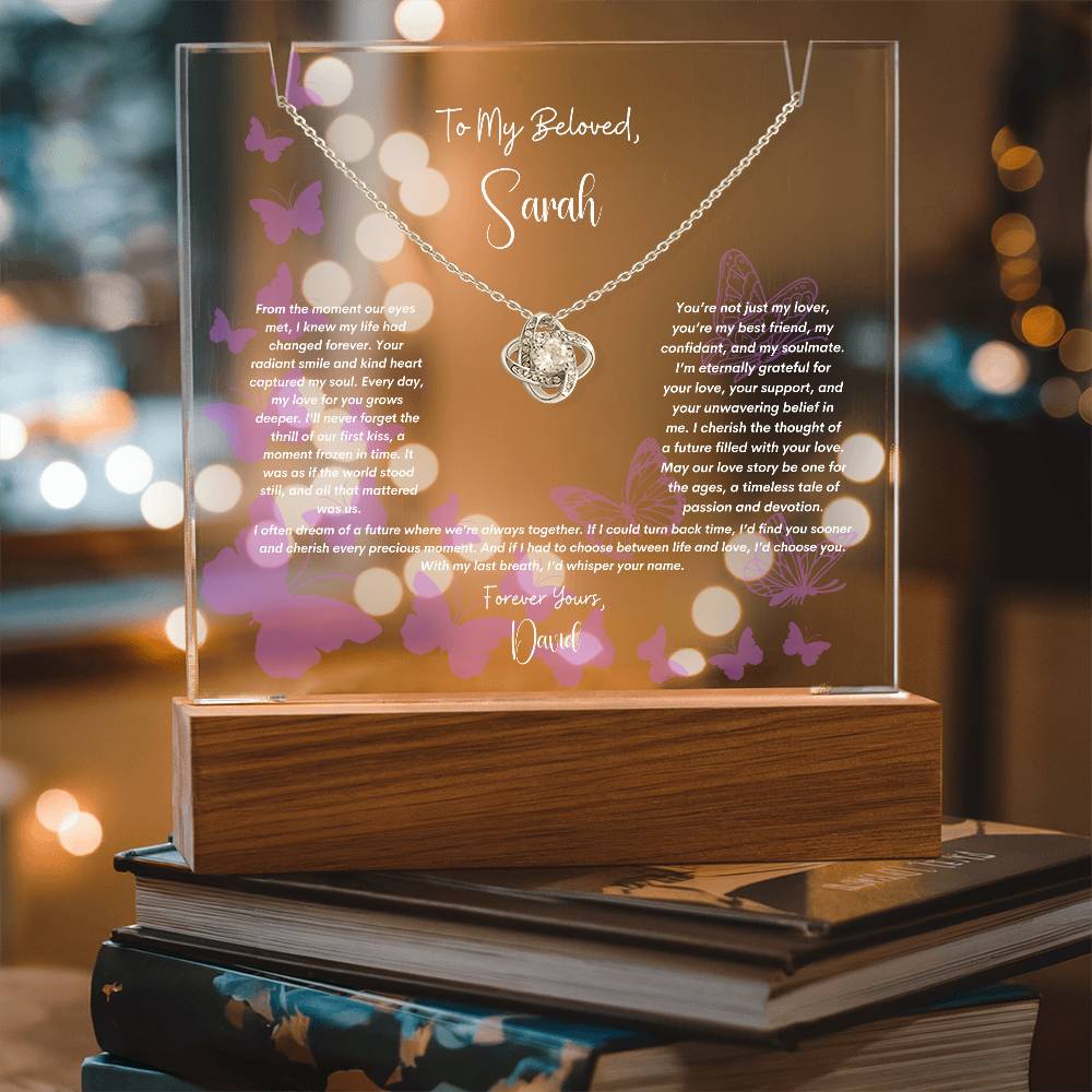 Personalized Keepsake Acrylic & Necklace Bundle – Perfect  Gift for Wife, Soulmate, Birthday, Anniversary, Christmas Gift