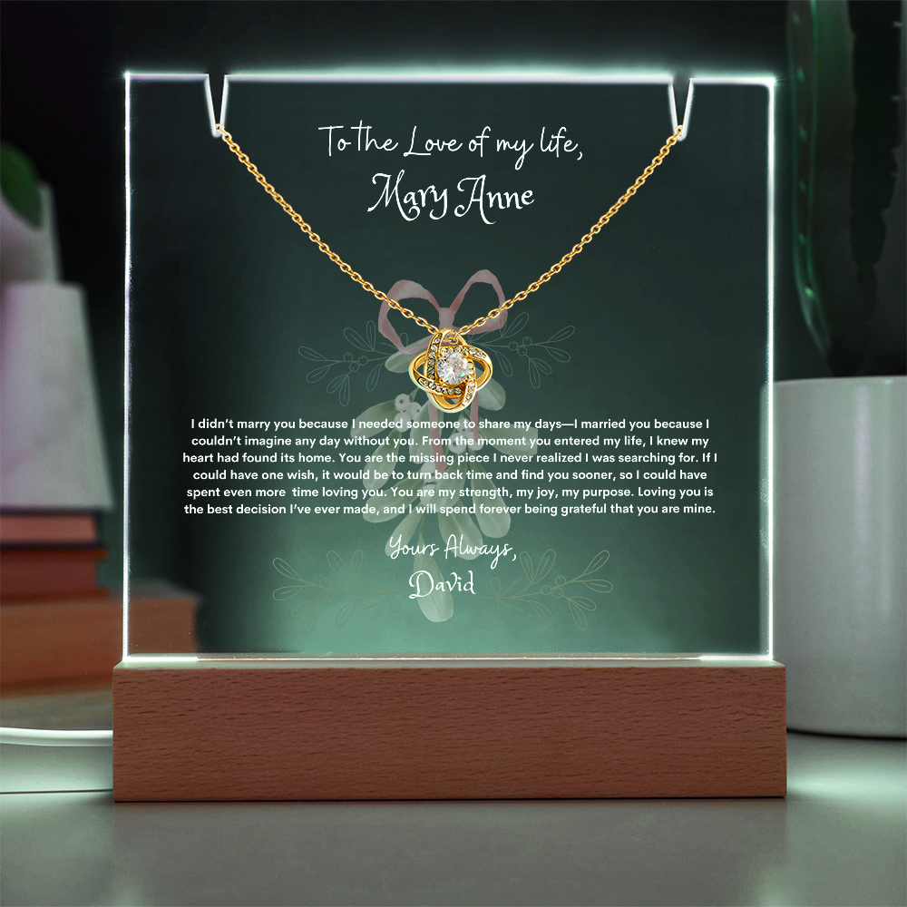 Keepsake Acrylic & Necklace Bundle – Celebrate Love and Memories, Unique Gift for Wife, Soulmate for all  Occasions.