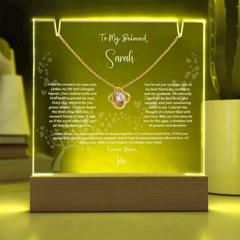 Keepsake Acrylic Bundle with Love Knot Necklace- Gift To My Wife, Gift To Soulmate, Christmas Gift, Birthday Gift, Anniversary  Gift