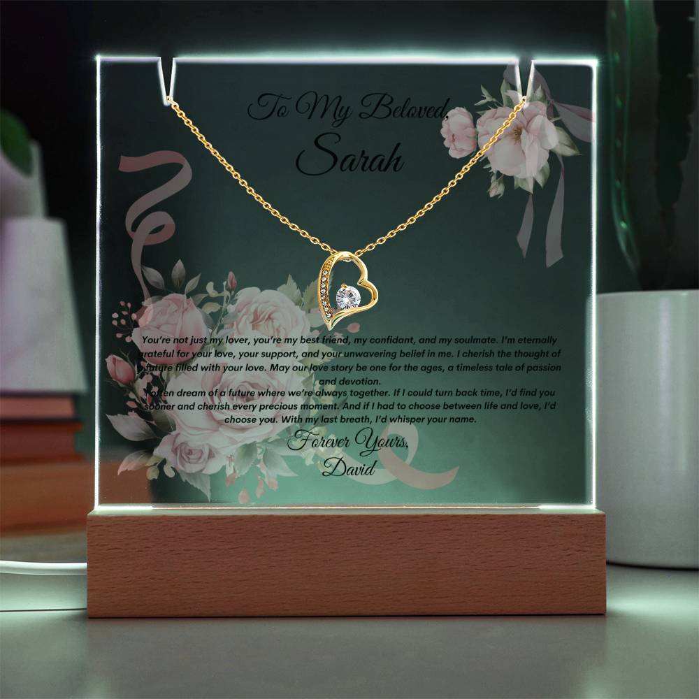 Hold My Heart Forever – Necklace & Acrylic Keepsake Gift