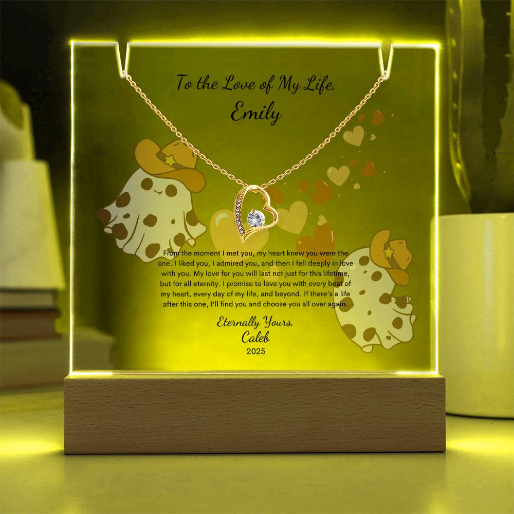 A Gift to Treasure Forever – Necklace with Keepsake Acrylic Bundle