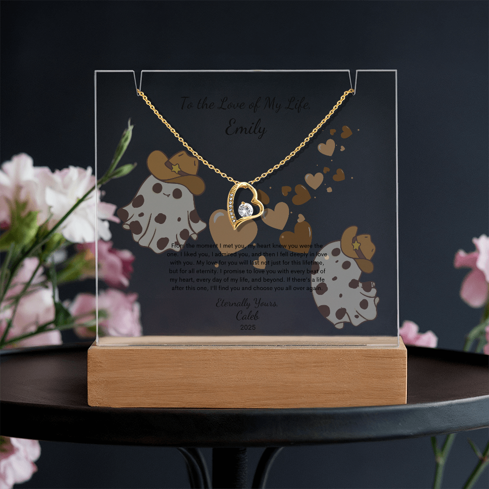 A Gift to Treasure Forever – Necklace with Keepsake Acrylic Bundle