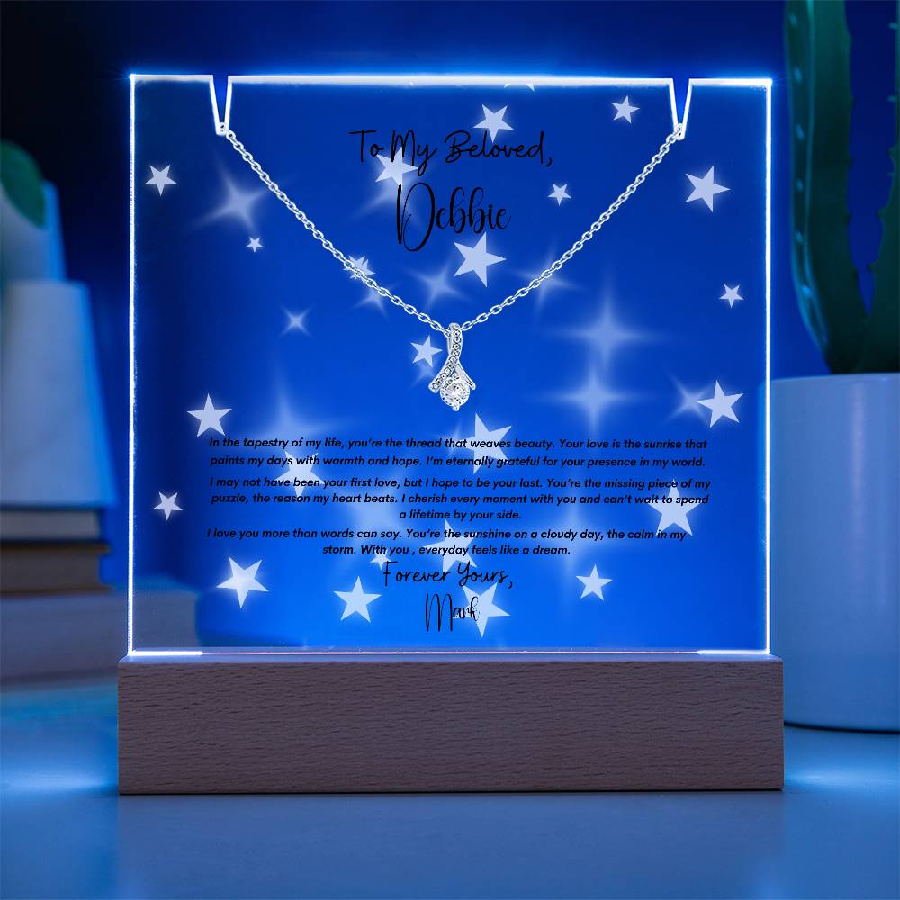 Personalized   Keepsake Acrylic & Alluring Beauty Necklace – A Gift to Wife, Soulmate, Christmas Gift