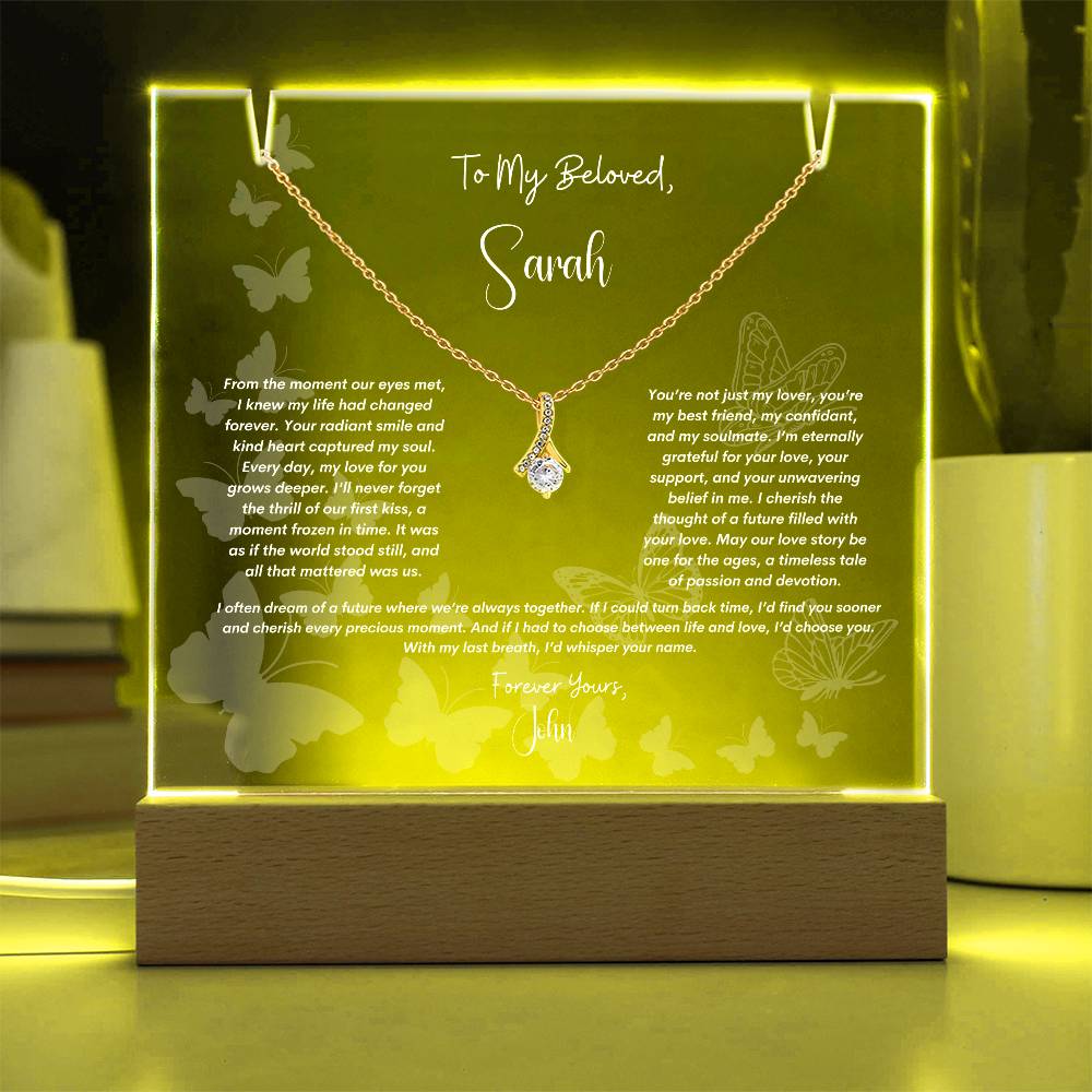 Keepsake Acrylic Bundle with Alluring Beauty Necklace, Gift to my WIfe, Gift To  Soulmate, Birthday Gift