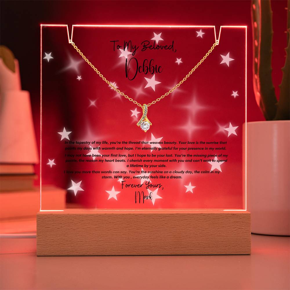 Personalized   Keepsake Acrylic & Alluring Beauty Necklace – A Gift to Wife, Soulmate, Christmas Gift