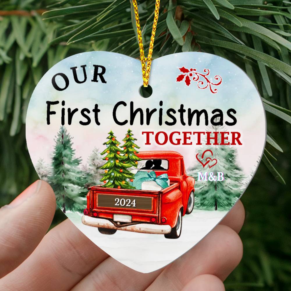 OUr First Chrismas Together  Ornament, Christmas ornament, Personalized  Keepsake ornament