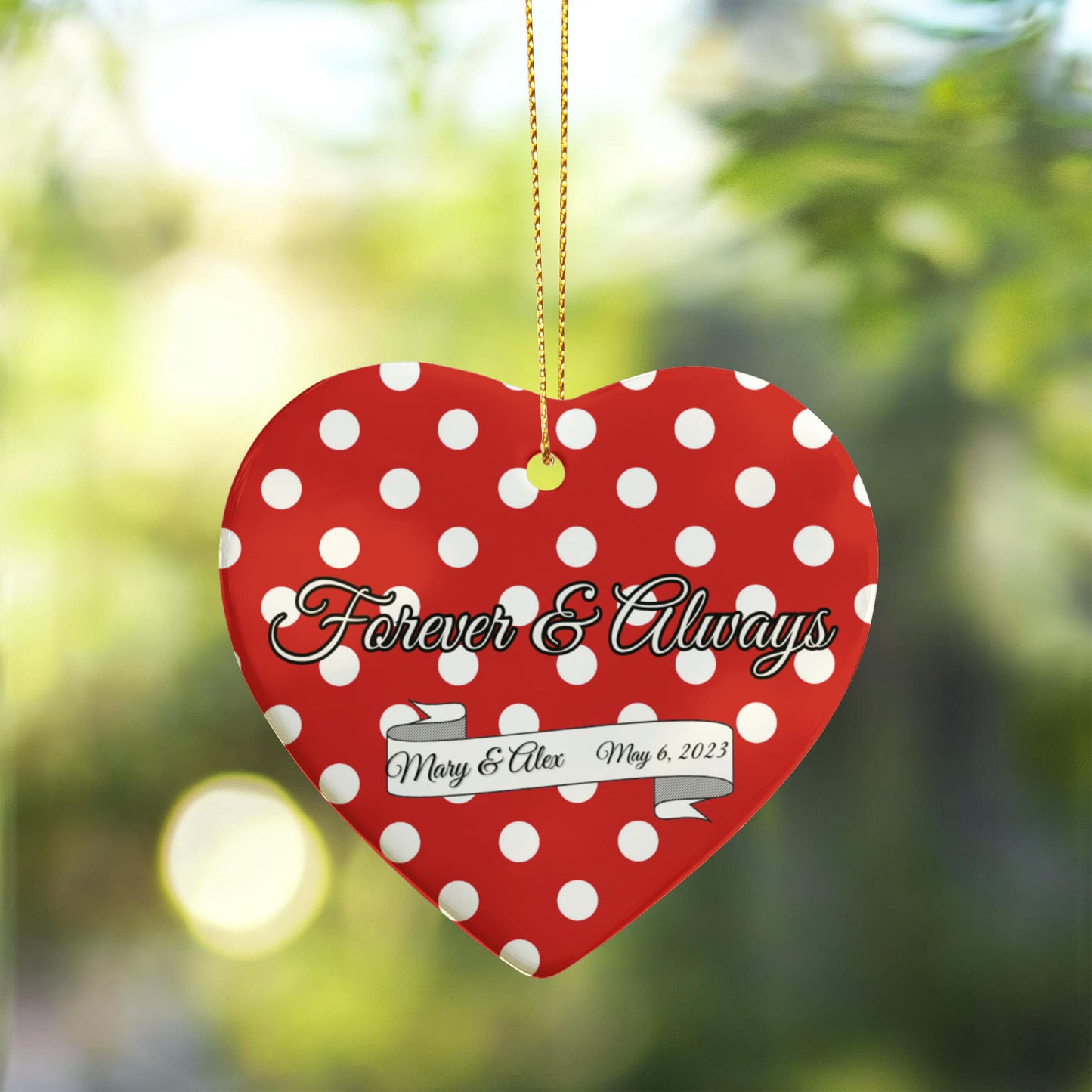 Forever & Always - Personalized Ceramic Heart Ornament