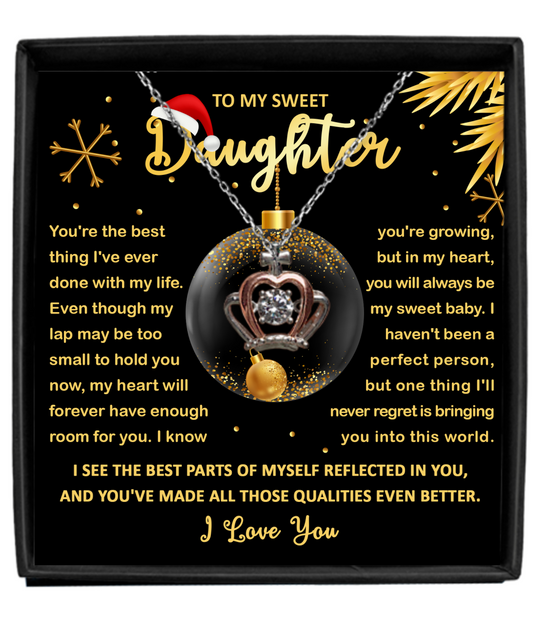 To My Sweet Daughter- Crown Pendant Necklace